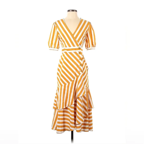 Topshop yellow stripe dress best sale